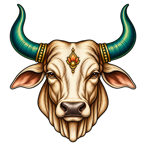 Taurus (Vrishabha Rashi) zodiac illustration